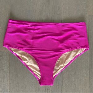 Old Navy Fuchsia Pink High-Waisted Ribbed Bikini Swim Bottom